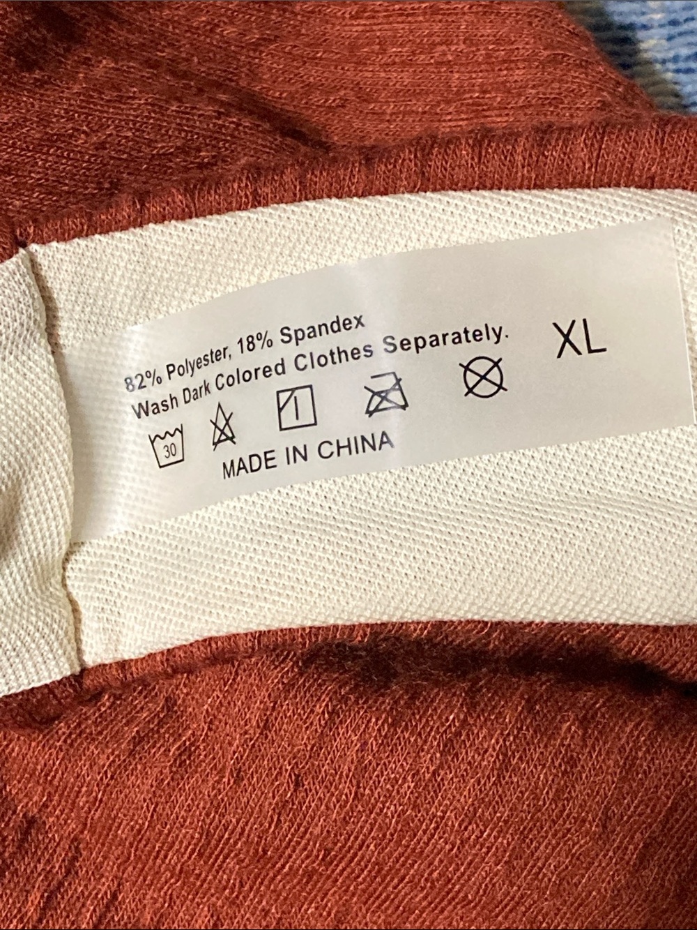 Rust Ribbed 2 piece bikini - XL - Picture 2 of 6
